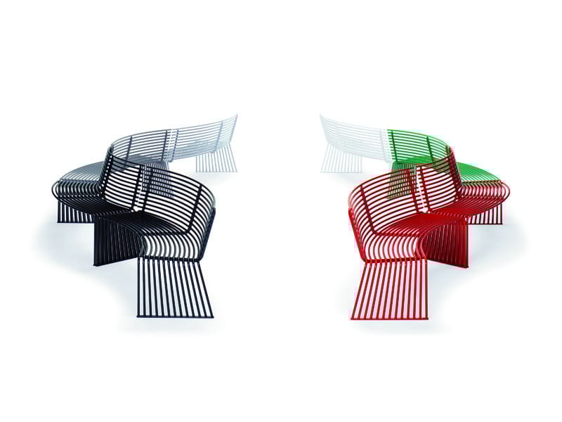 Металлическая изогнутая скамья со спинкой Urbantime Zeroиндексы.015 ARCH-00114501 - Вид №2