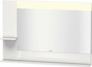 VE731302222 Зеркало с полочками сбоку и внизу Vero #VE7313 1200 x 142 мм Белый глянцевый декор