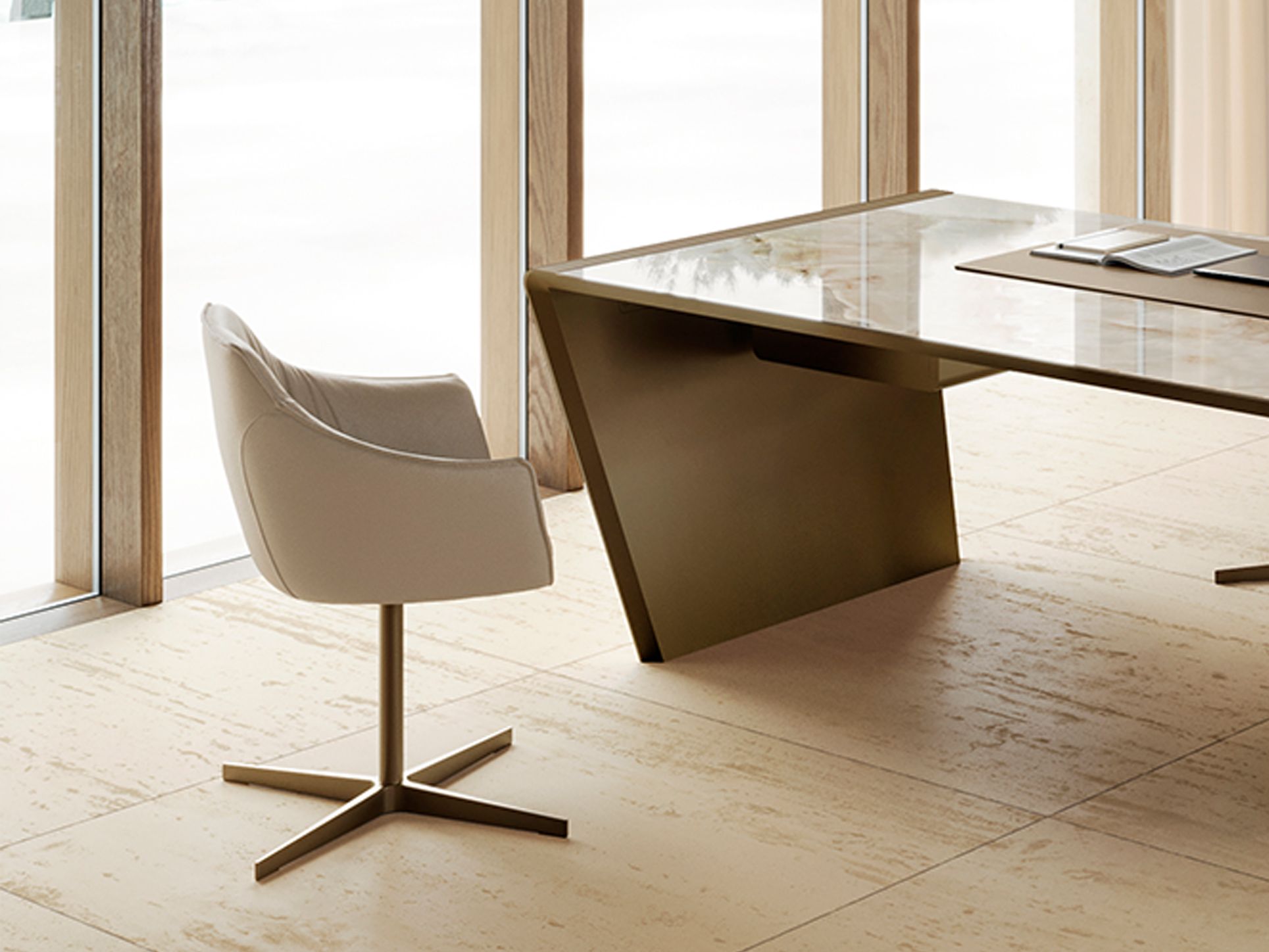 Спицевое кожаное кресло с подлокотниками EFORMA эпоха ARCH-00093566 - Вид №3