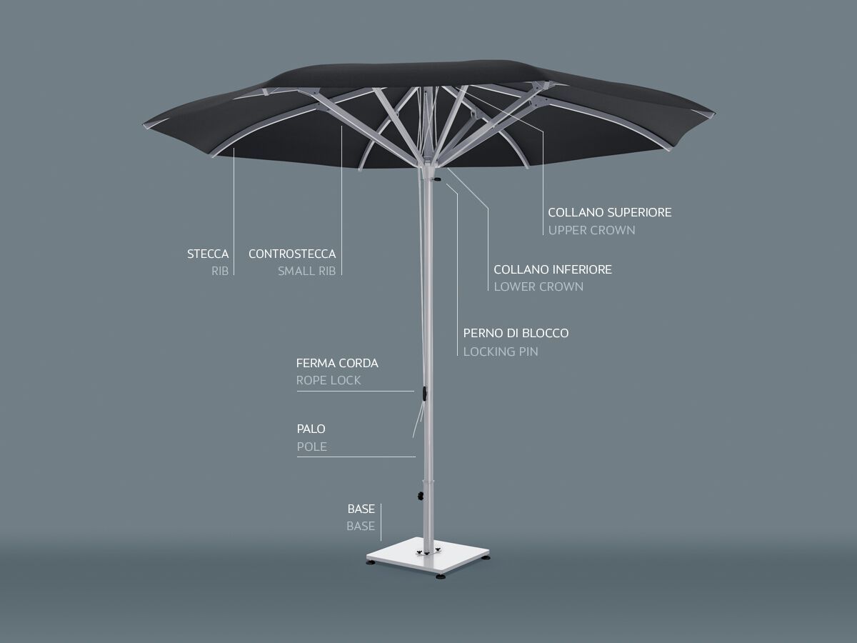 Зонтик с центральным полюсом Ombrellificio Poggesi BAY ARCH-00022154 - Вид №4