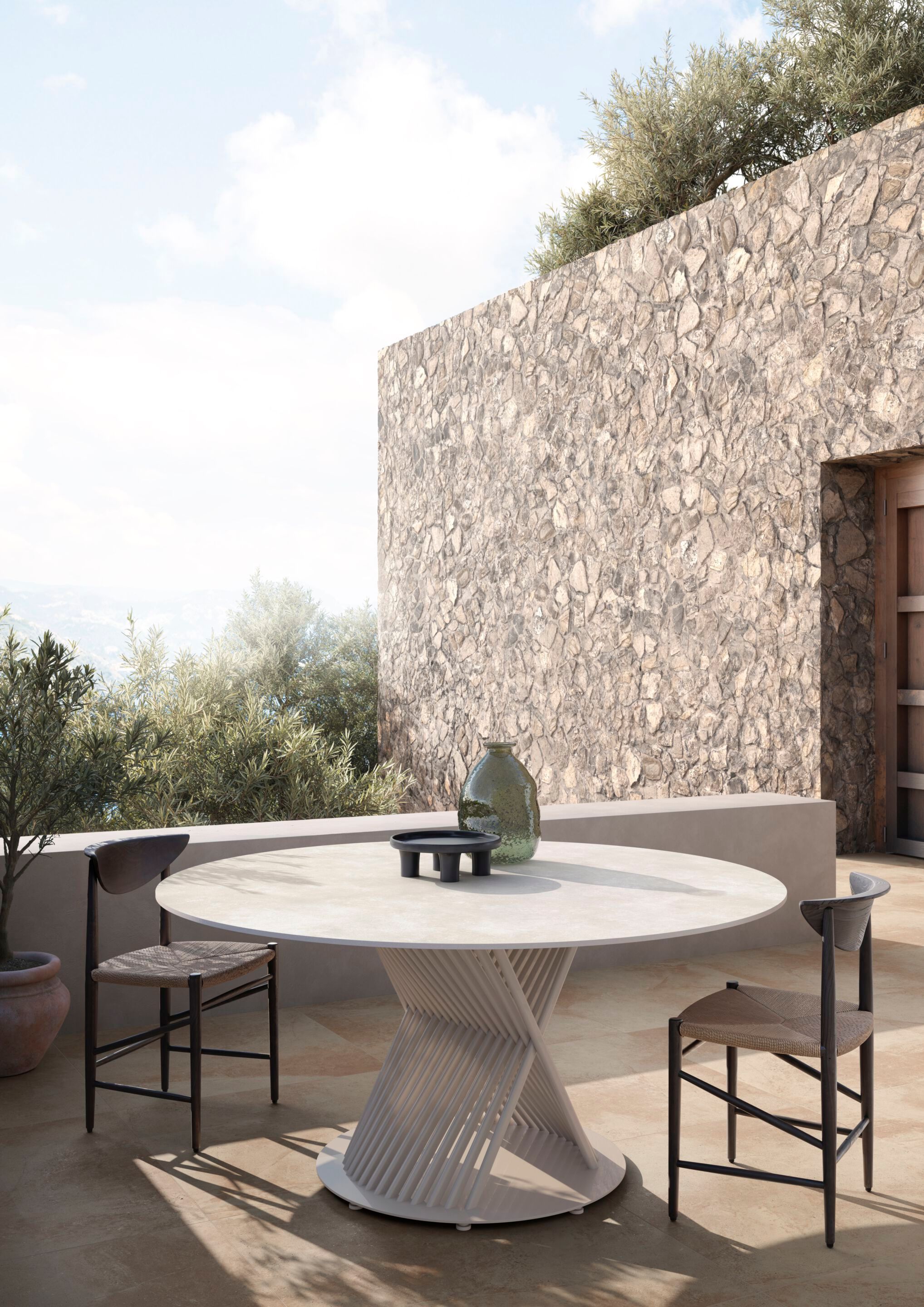 Круглый садовый стол из керамогранита Casalgrande Padana Convivialis ARCH-00061364 - Вид №1