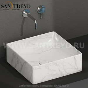 B6Q42AC Накладная раковина на столешницу  квадратная Ceramica Globo T-EDGE