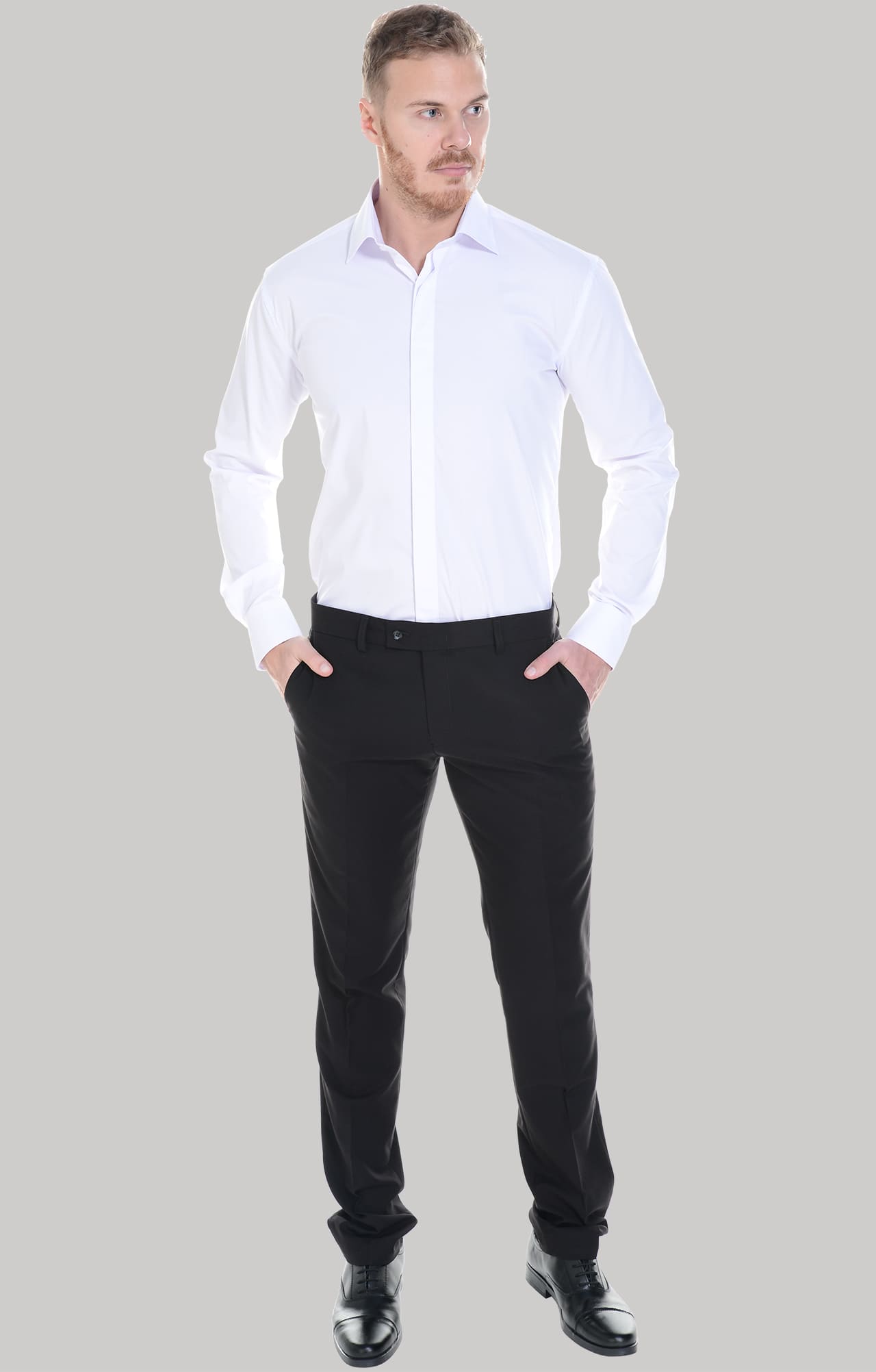 62465 Рубашка мужская  white El-Risto  Корпоративная одежда  размер 41/176-182  - Вид №25