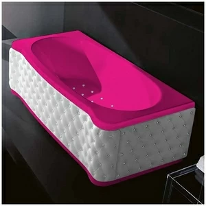 Ванна Gruppo treesse New Classic Young STA-V674C-SX-KBS-R розовая с аэромассажем прямоугольная левая белая кожа кристаллы сваровски