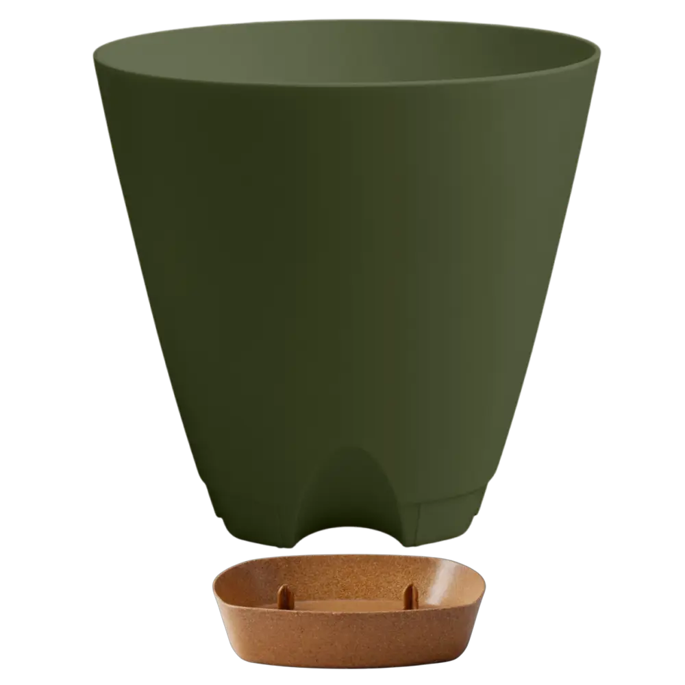 Горшок для цветов Ingreen Wood Ø14 h13 см v1.35 л пластик тайга 89452790 STLM-2039423 - Вид №1