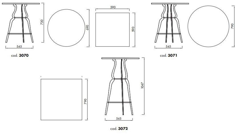 ALMA DESIGN Круглый стол в hpl Bistrò 3070 - Вид №7