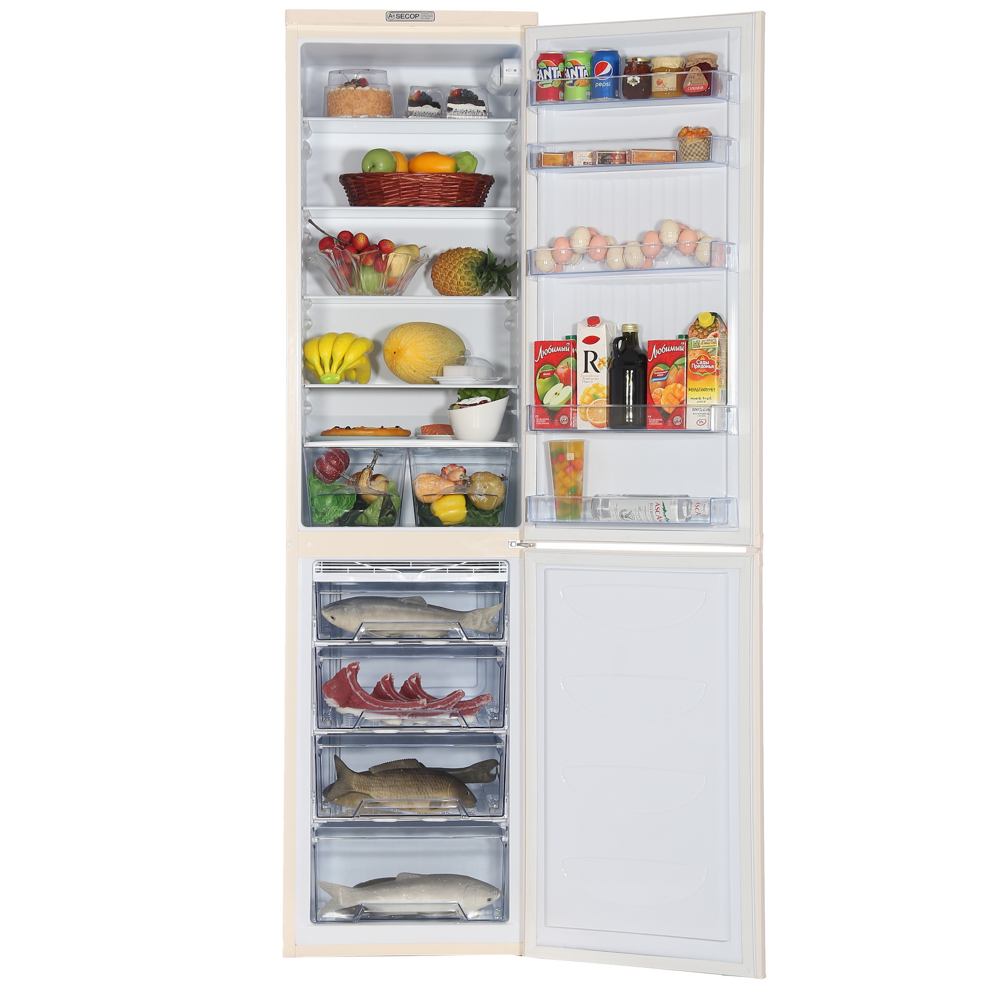 1229517 Холодильник с морозильником   DON R-299 S бежевый STDN-0039180 - Вид №9