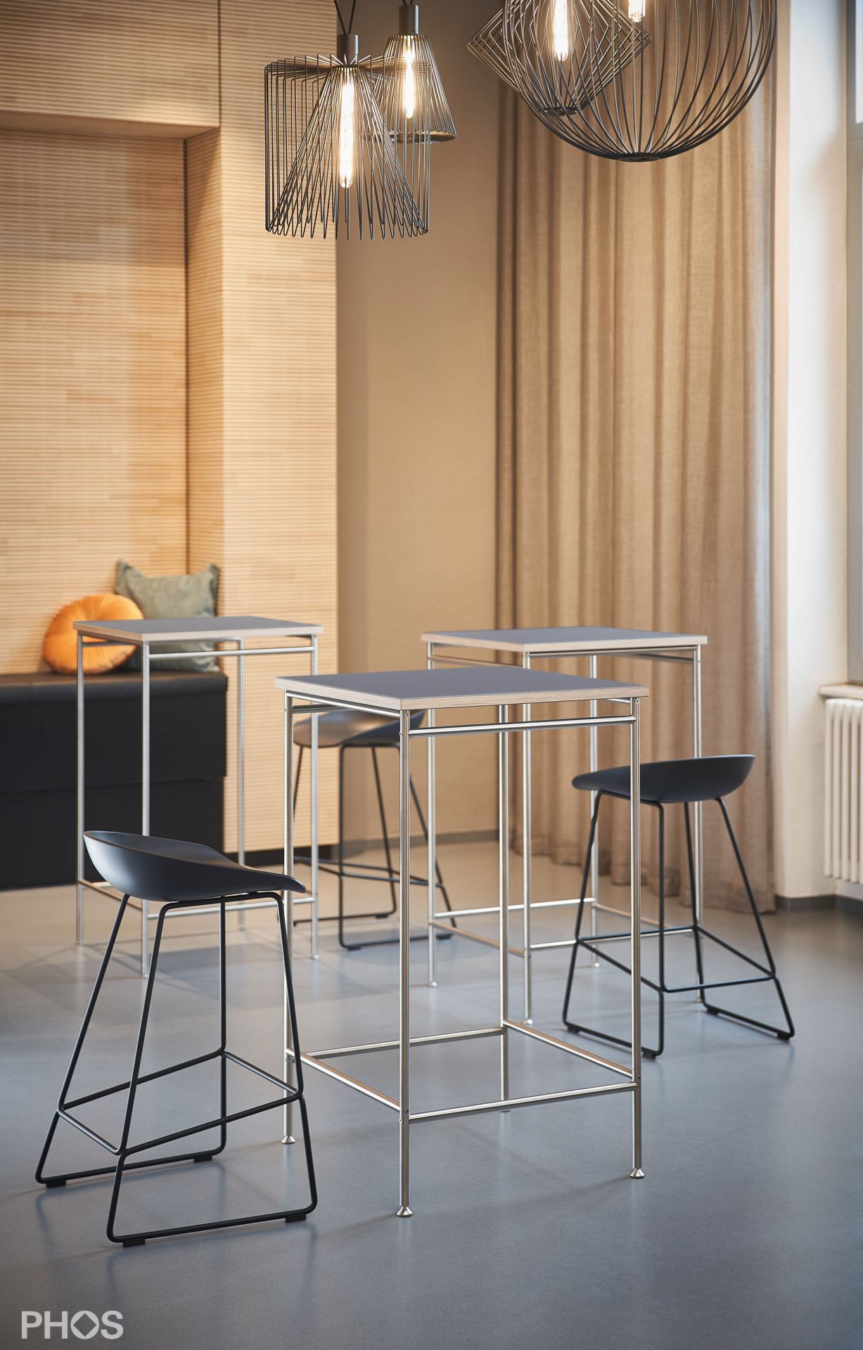 KATI-T1-60x60-L4178 Стол Karlsruhe - барный стол t1 со столешницей из линолеума - 60 x 60 x 105 см. PHOS  - Вид №9