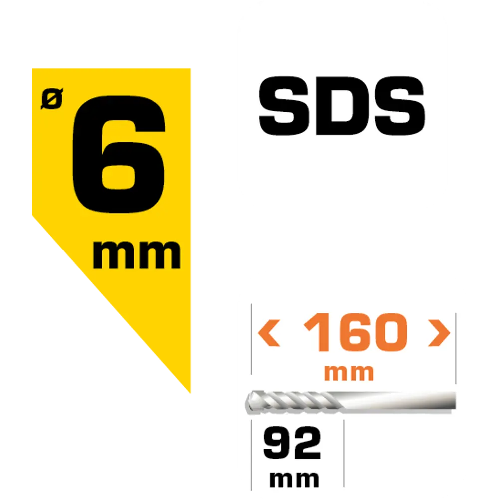 Бур по бетону SDS-plus Dexter к. Pro FD-A0008 6х92х160 мм 16659619 STLM-2088387  - Вид №5