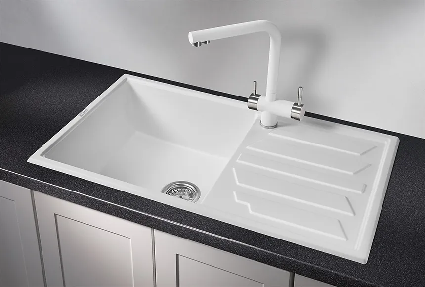 8601, АРКТИК (БЕЛЫЙ), кухонная мойка, кварц GRANULA 8601-ST258