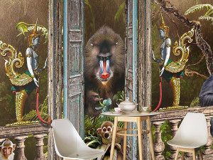 Тропические обои ПВХ бесплатно, ЭКО, моющиеся