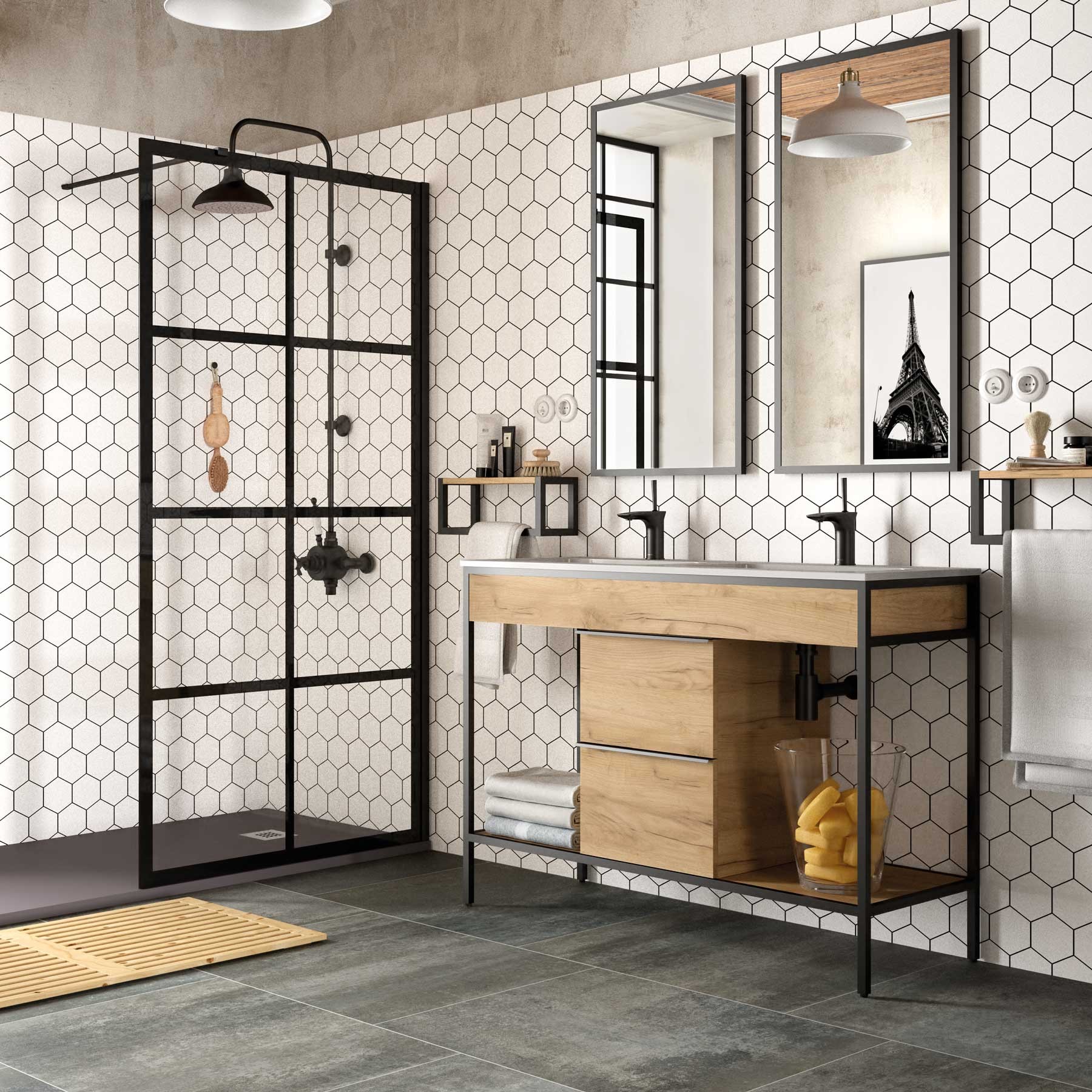 26425 SALGAR Зеркало VINCI 600 MATT BLACK 600 x 800 мм - Вид №2