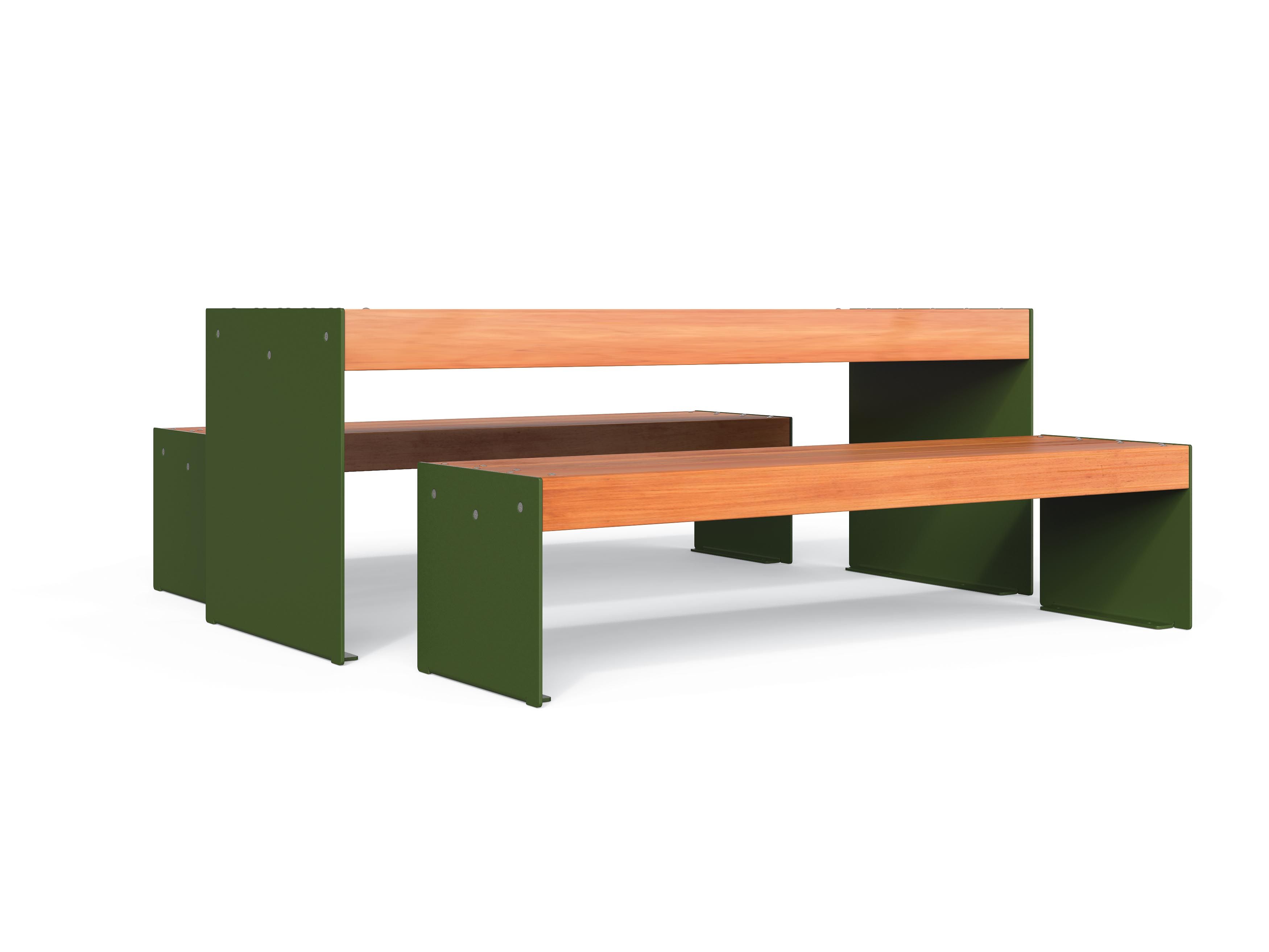 Стальная и деревянная скамья без спинки City Design Lena ARCH-00060261 - Вид №3