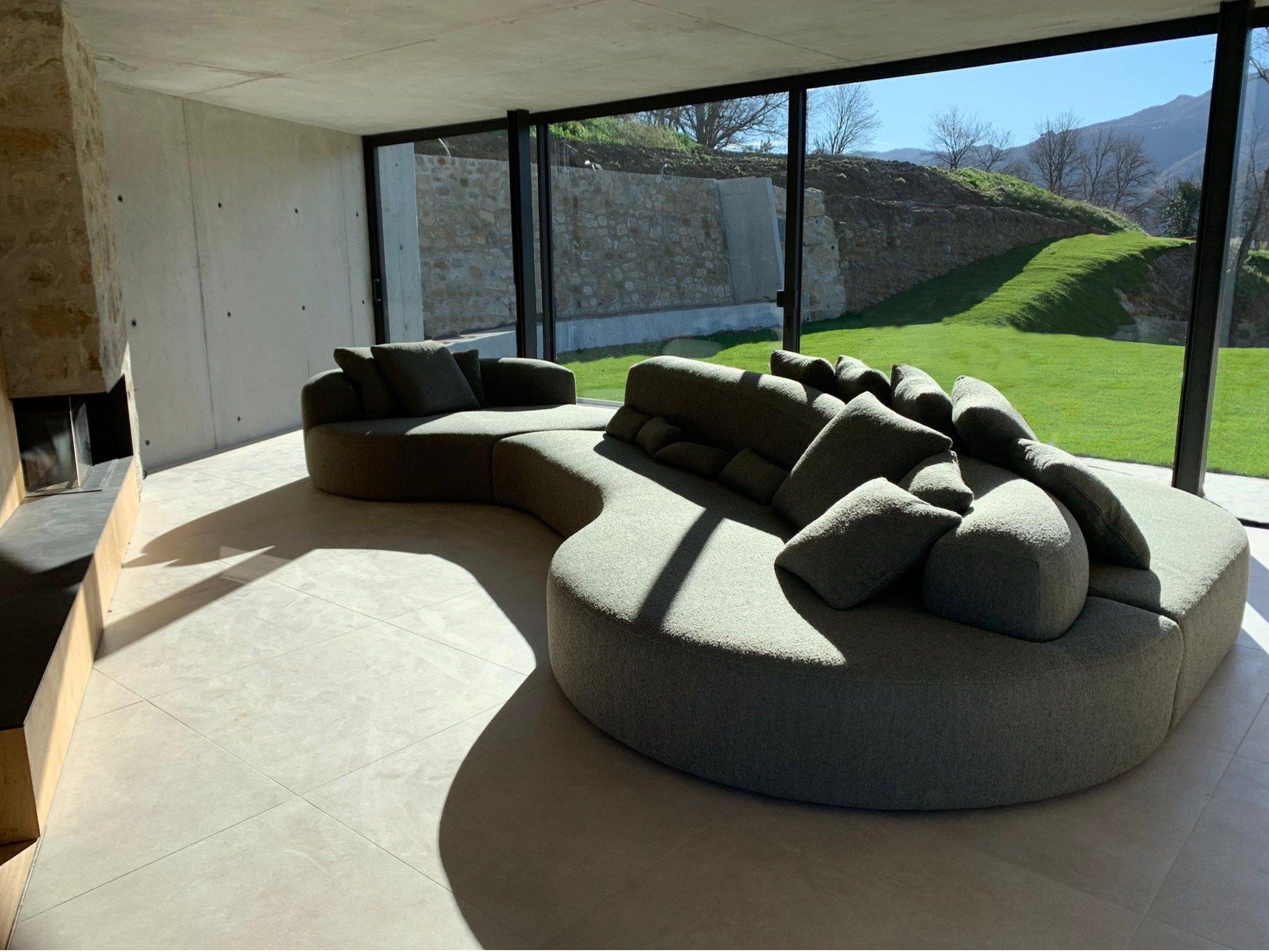 Двусторонняя изогнутая ткань диван CREARTE COLLECTIONS Lab Organic ARCH-00112827 - Вид №1