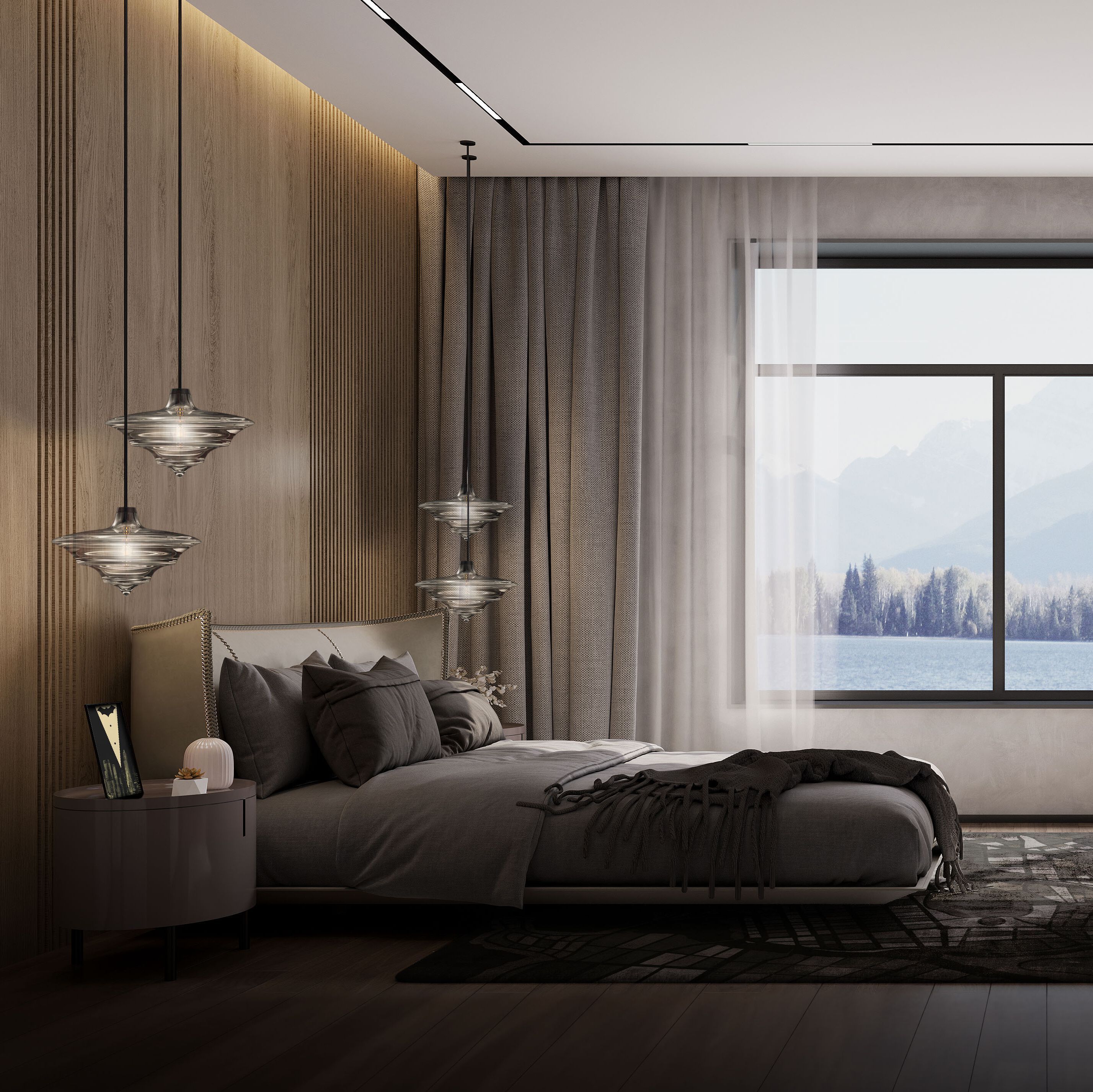 Кожаная двуспальная кровать Wayne Enterprises Home Collection WE-022 ARCH-00062148 - Вид №1