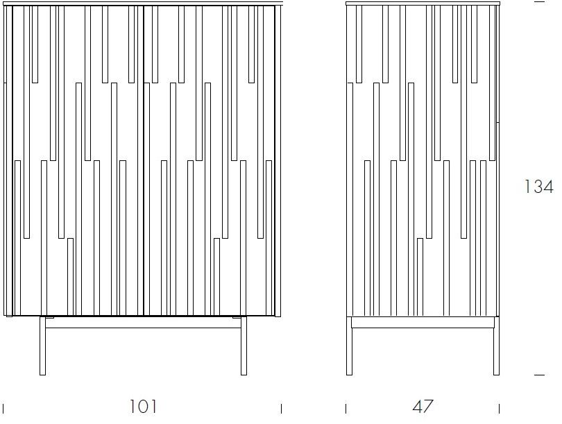 Tonin Casa Комод из дерева и стекла с распашными дверцами Drops T8625 - Вид №7