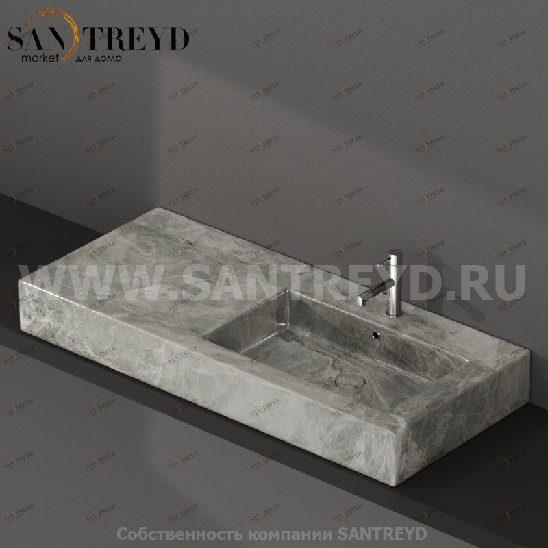 IN116DAAG Подвесная раковина настенная прямоугольная Ceramica Globo  серая 