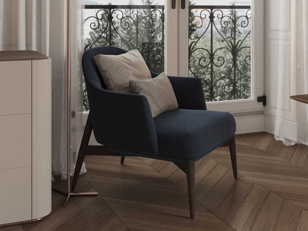 Кожаное кресло с подлокотниками PRADDY Natur ARCH-00063561 - Вид №4