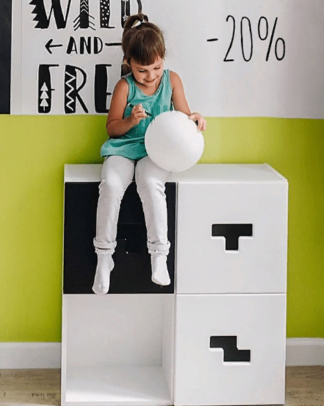 Полка детская навесная квадратная "Продленка" МАНДАРИН ПРОДЛЕНКА 178758 Белый;черный Santreyd  - Вид №3