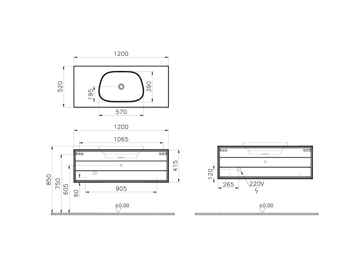 61462 Раковина Vitraglobal Frame - Вид №1