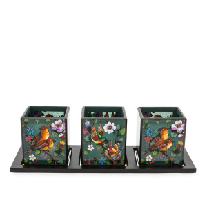 300187-90 ABHIKA СВЕЧА. ПТИЦЫ X3 BLACK