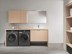 Шкаф для белья со стиральной машиной