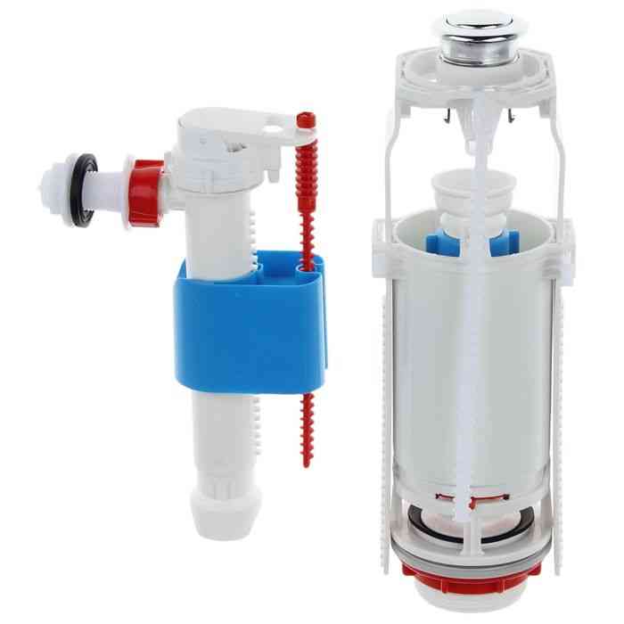 Арматура для смывных бочков АНИ с боковой подводкой 1/2", с пластиковым штуцером кнопка хром, WC8010C АНИ пласт 7166 - Вид №1