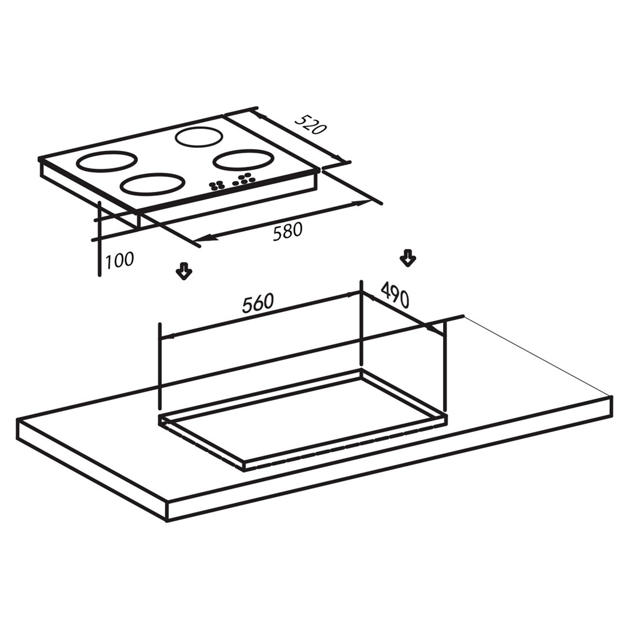 9161130 Газовая варочная поверхность Oasis P-MSI STDN-0085250 - Вид №9