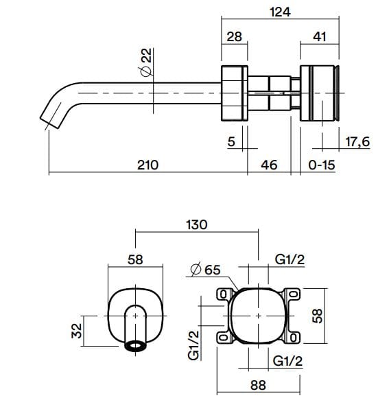 Смеситель для раковины из нержавеющей стали Quadrodesign супер ARCH-00090143 - Вид №1