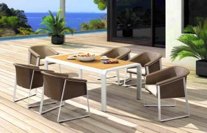 Обеденная группа коричневая, искусственный ротанг, на 6 персон Tesno BESTA FIESTA MELLIFLUOUS 044718 Белый;коричневый