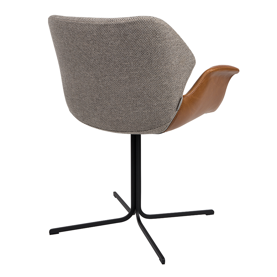 Кресло Nikki коричневое с черным основанием Zuiver 1200137 - Вид №5