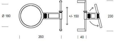 De Rosso Настенное круглое увеличительное зеркало из хромированной латуни Mirto sun-id-1421908 - Вид №1