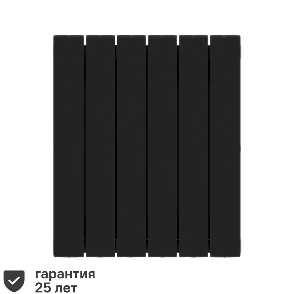 Радиатор секционный Rifar Supremo S50006RAL9005 500/90 6 секций боковое подключение биметалл черный 82560801 STLM-2137906