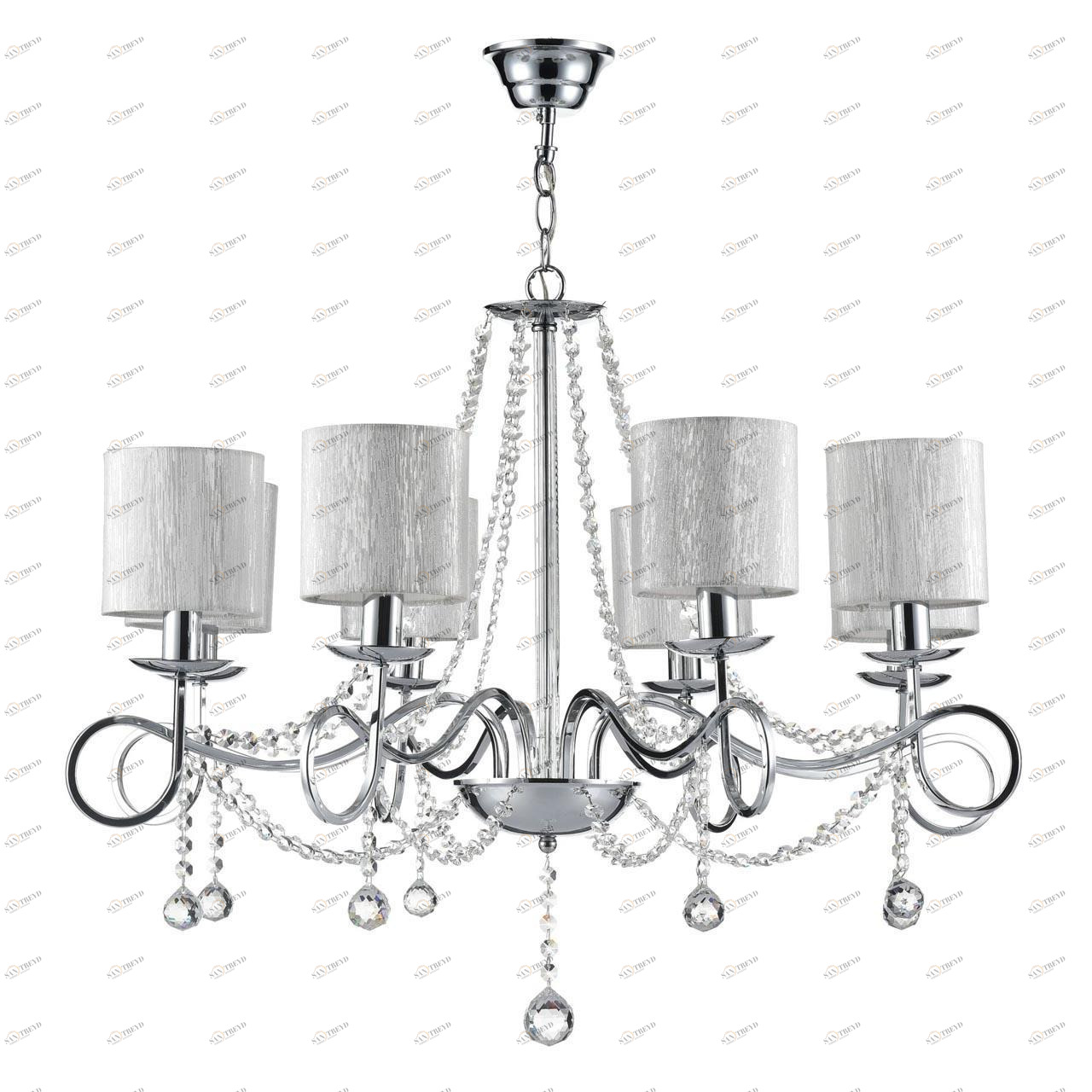 Подвесная люстра Freya Morel FR2907-PL-08-CH FREYA ДИЗАЙНЕРСКИЕ, MOREL 186737 Серебро 