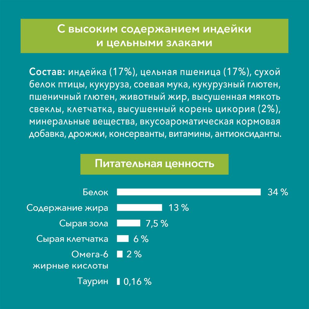 ПР0059645 Корм для кошек для домашних, индейка, цельные злаки сух. 1,5кг ONE  - Вид №9