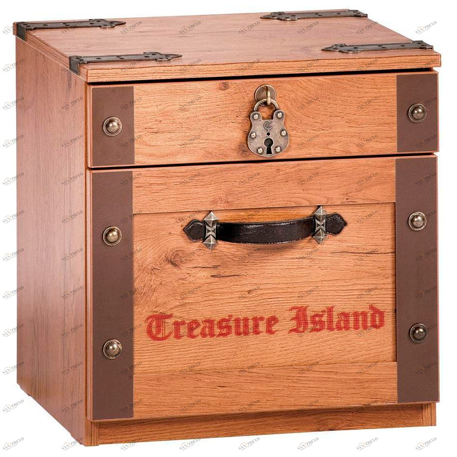 Прикроватная тумбочка узкая с 2 ящиками Pirate CILEK PIRATE 00-3832591 Коричневый Santreyd 