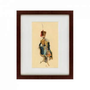 Картина в раме 52х42 см 7th Queen's Own Hussars 1815 КАРТИНЫ В КВАРТИРУ  135628 Бежевый;коричневый