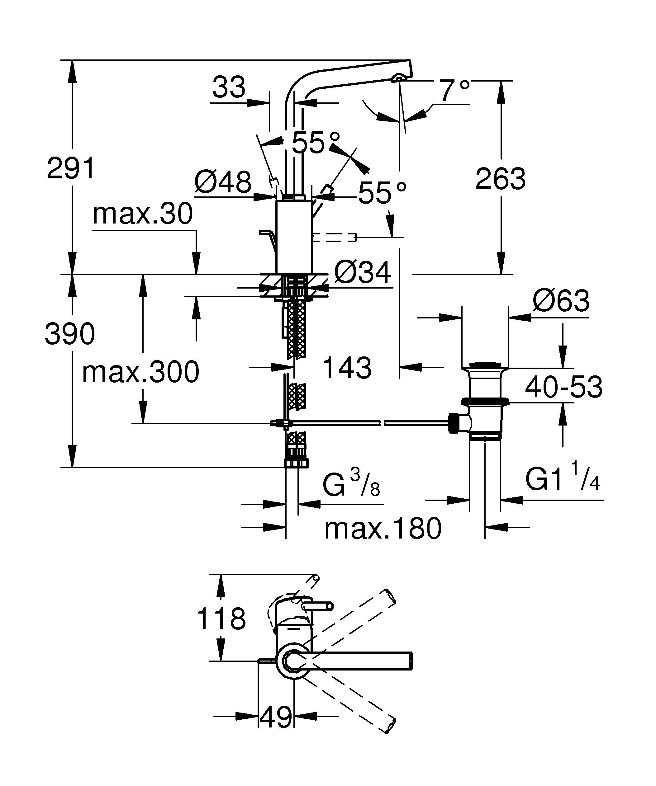 23739001 Смеситель для раковины Grohe Concetto хром - Вид №1