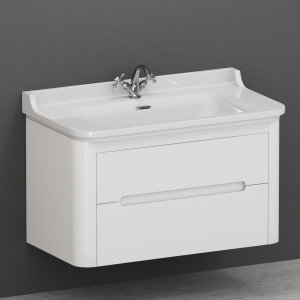 925530 База для раковины подвесная 100см с двумя ящиками из лакированного дерева, цвет Белая глазурь Kerasan Waldorf Италия