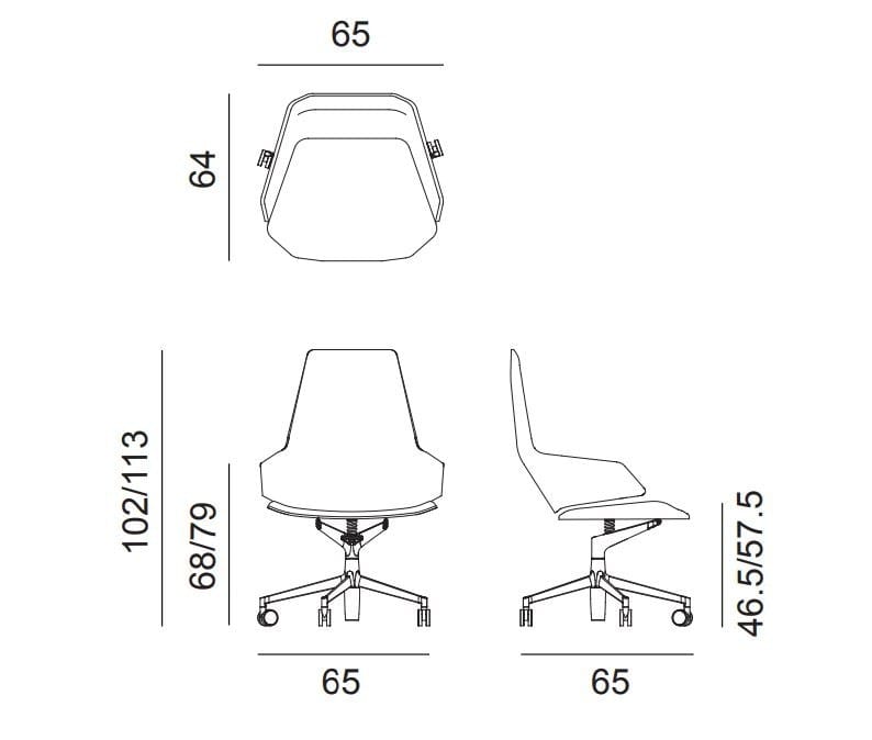 Офисное кресло с регулируемой высотой 5 спиц Arper Aston ARCH-00042754 - Вид №4