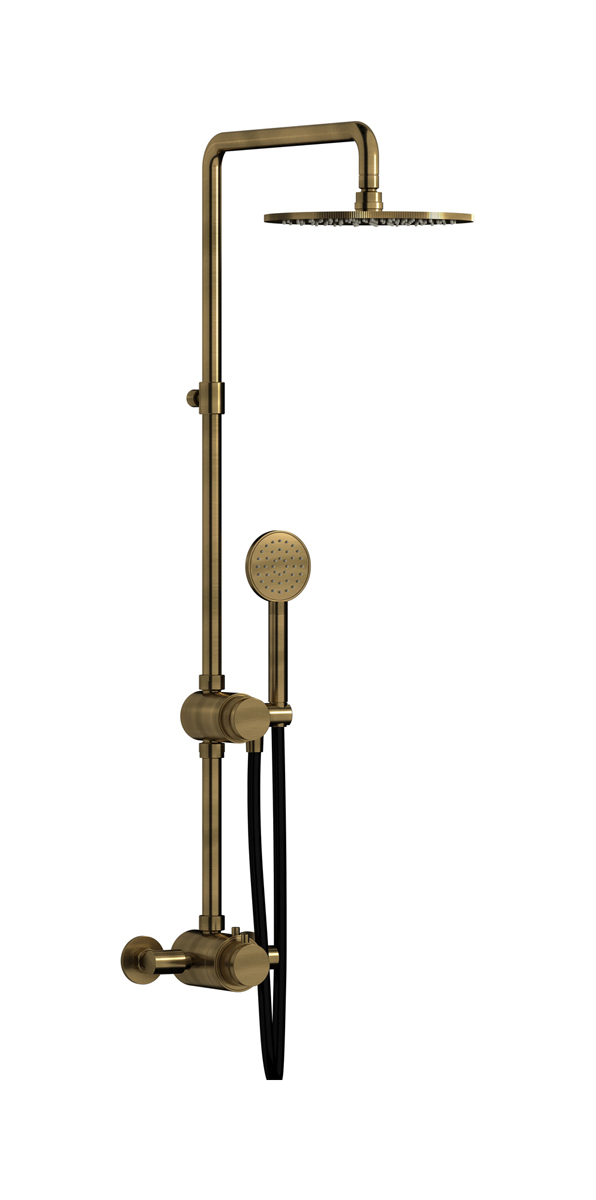Душевая колонна с термостатом и душевым гарнитуром. WE ARE IB rx800mb Modern Bronze Indoor Shower