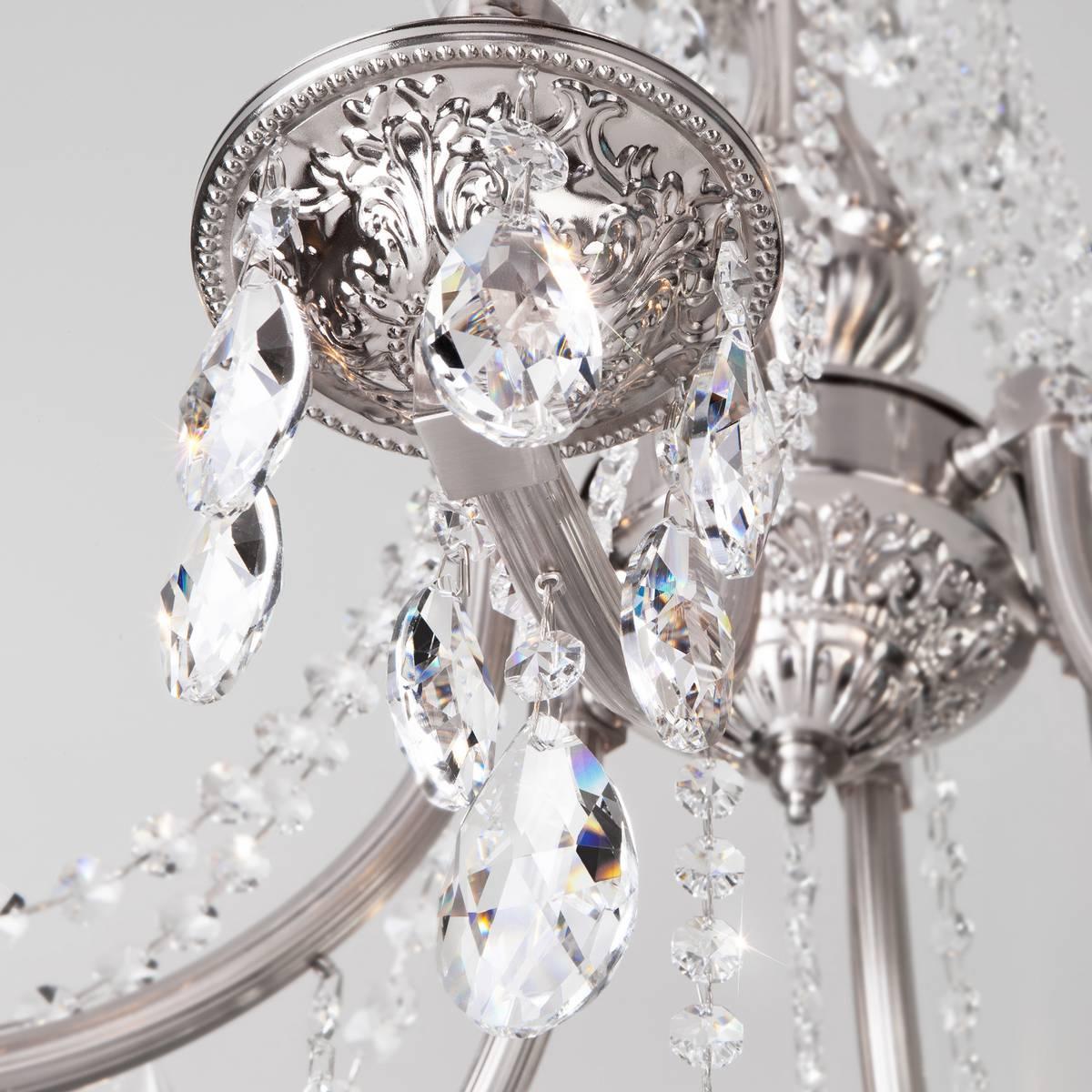 Люстра подвесная серебристая Bogates Liguria 314/6 Strotskis BOGATES ДИЗАЙНЕРСКИЕ, СВЕЧИ 00-3888437 Серебро  - Вид №2