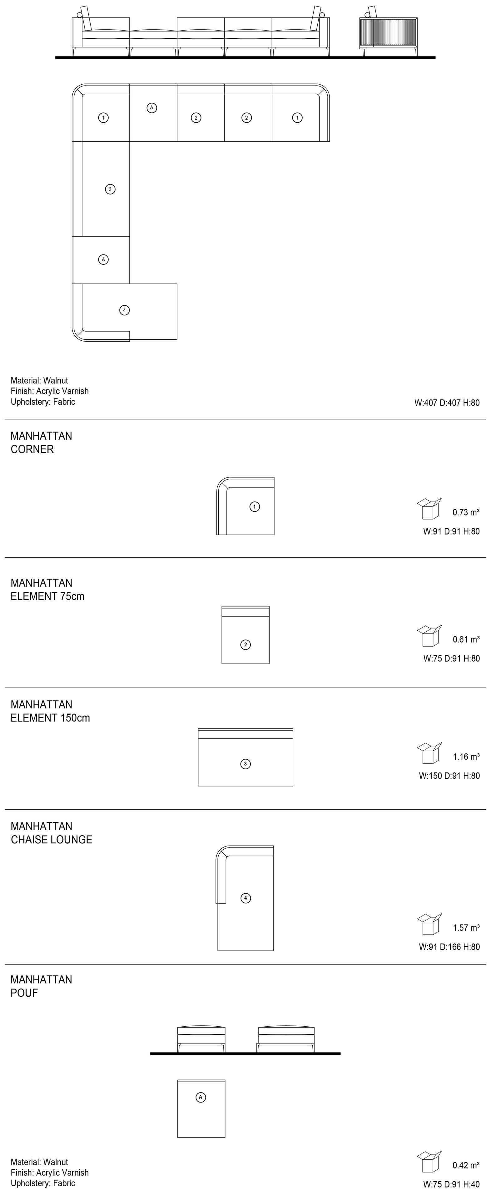Тканевый диван с полуостровом Mobi ARCH-00042454 - Вид №3