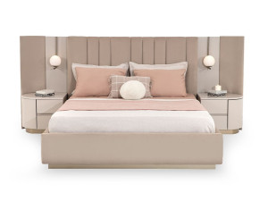 Двуспальная кровать для хранения ткани со встроенным освещением