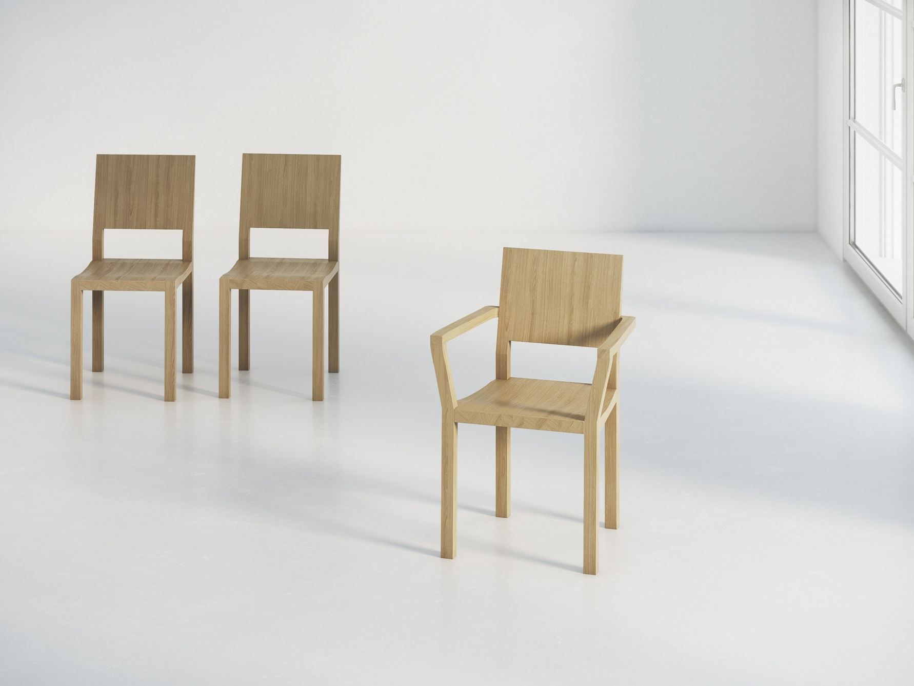 Стул из массива дерева с подлокотниками Vitamin Design ARCH-00027819 - Вид №4