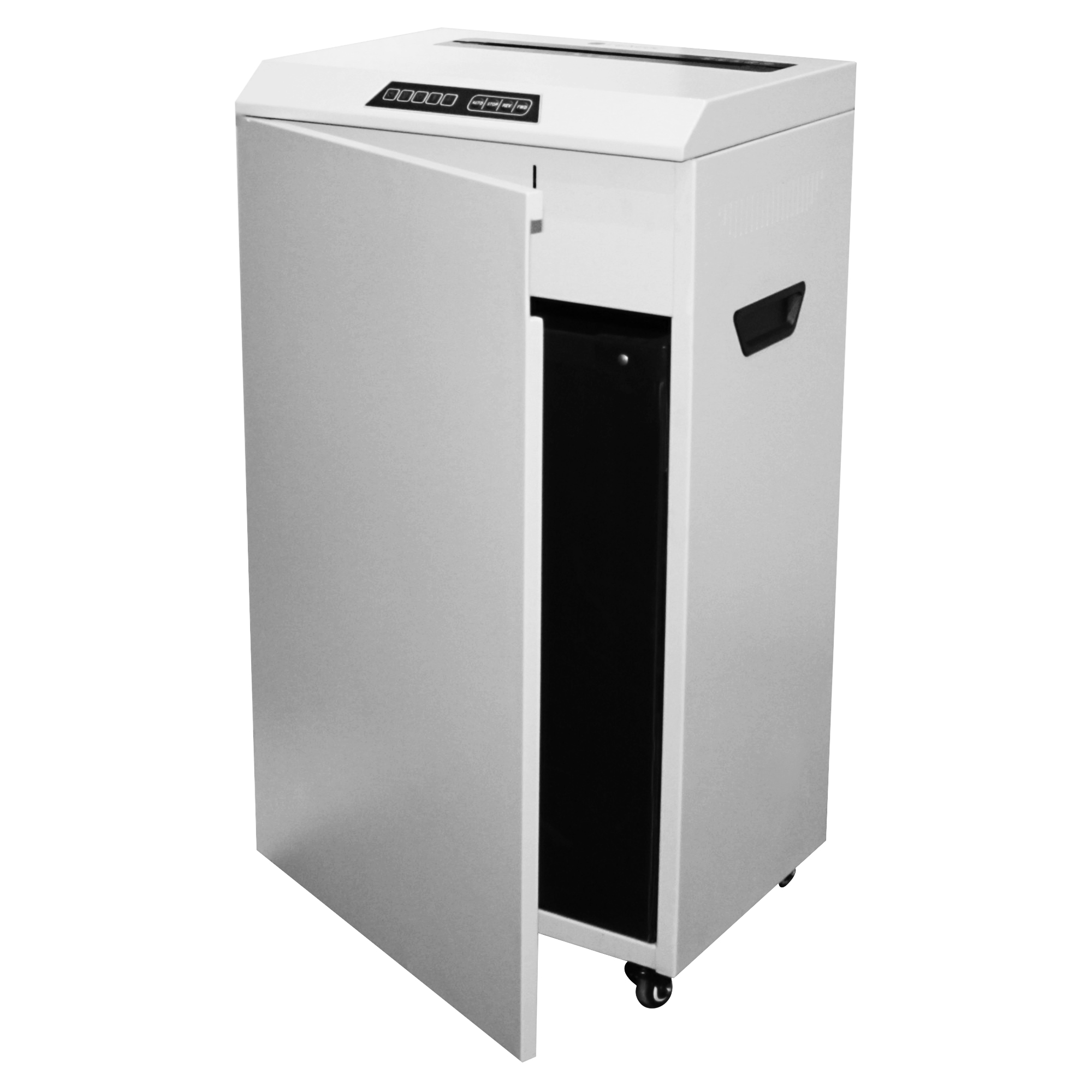 УА118-4 Уничтожитель документов , din p-4 (4 ур-нь секр.), фрагмент 3,9х30мм, 31-34 лист (70г/м2), cd/пл.карты/скрепки/скобы, 118 литров Гелеос Santreyd  - Вид №3