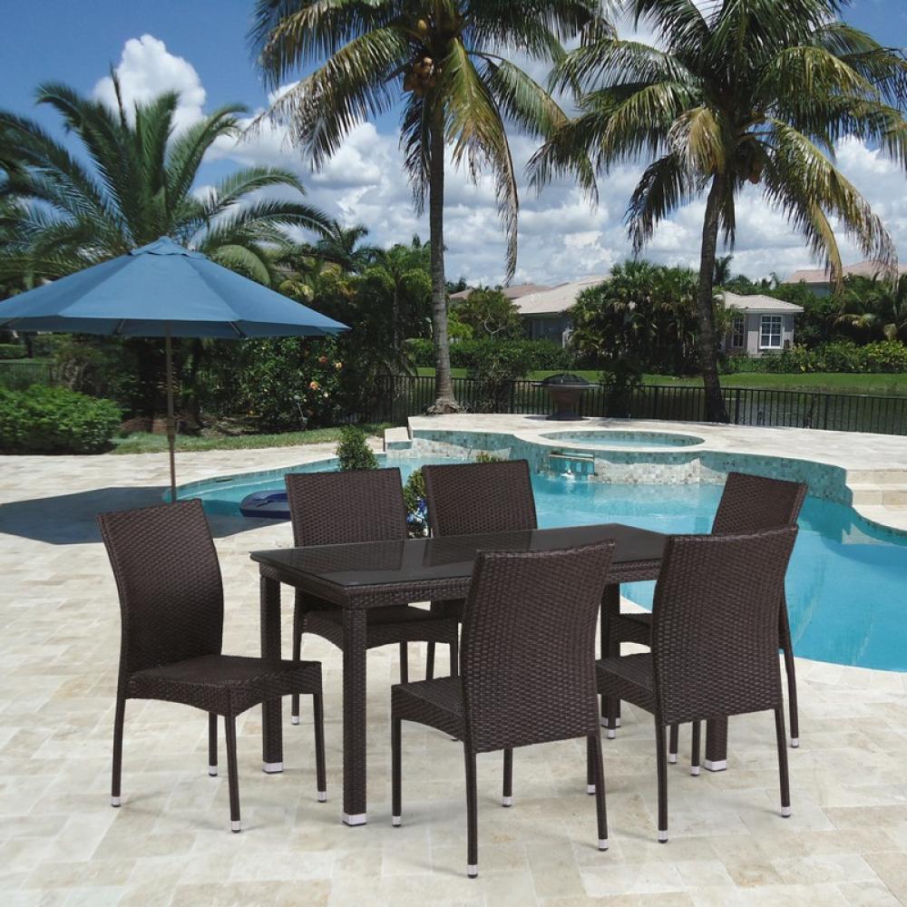 T256A/Y380A-W53 Brown 6Pcs Комплект плетеной мебели Afina 