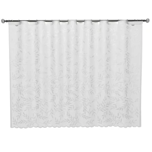 Тюль жаккардовый с растительным рисунком 160×250 см белый 89433387