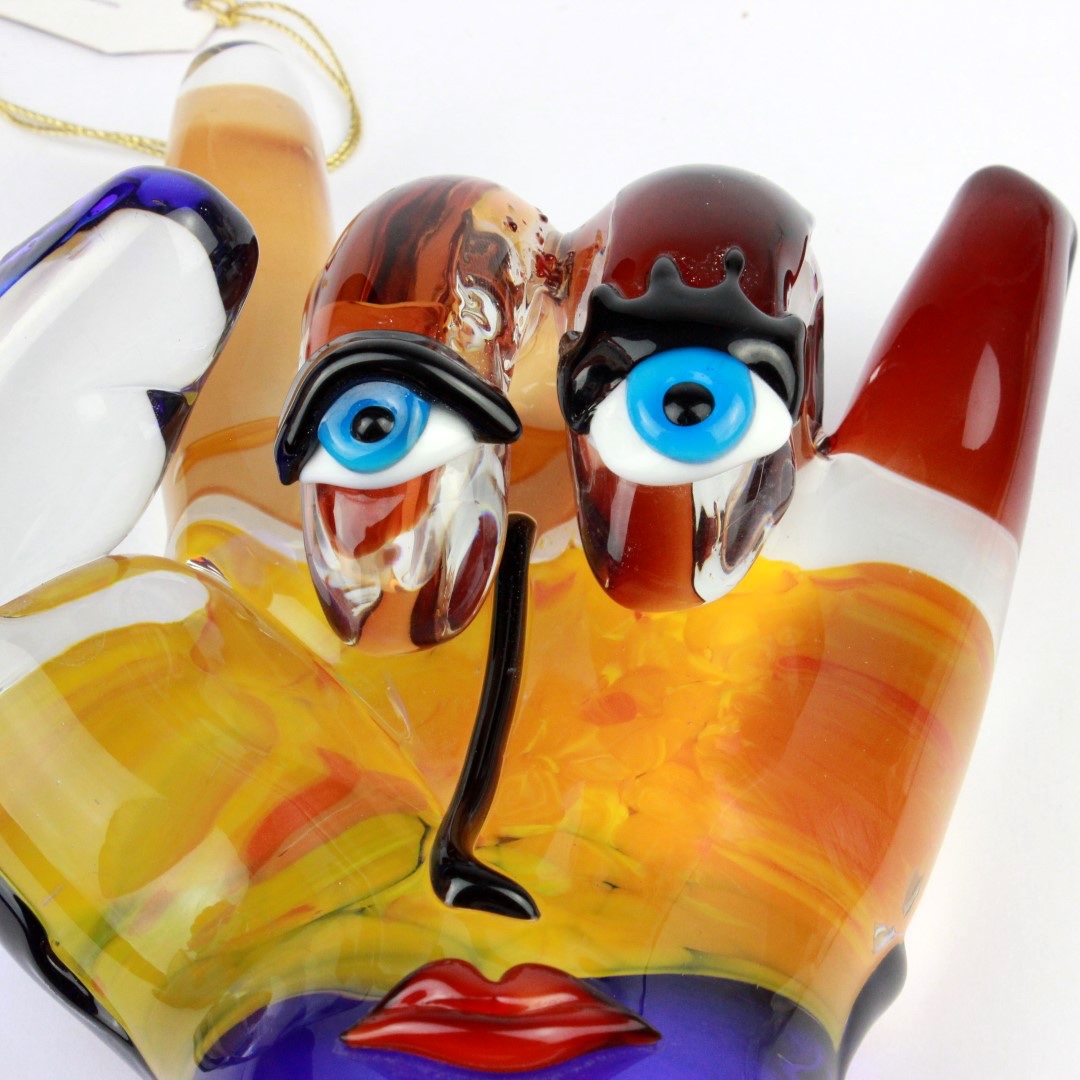 1807 ORIGINALMURANOGLASS Современная скульптура Рука Рок - Pop Art - муранское стекло 16 см  - Вид №1