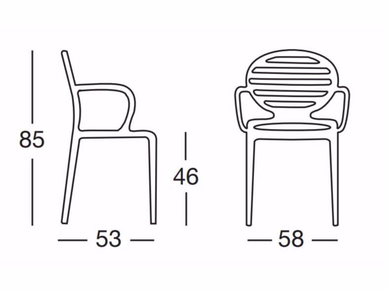 Штабелируемый медальон стул с подлокотниками S-CAB Cokka ARCH-00111349 - Вид №2